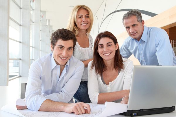 Office workers in business meeting